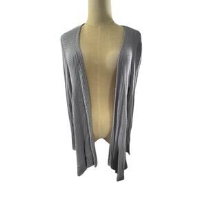 "VOCAL" Open front Waffle Cardigan Lace Back  Hi Low Gypsy Goth Boho  SZ S Fairy